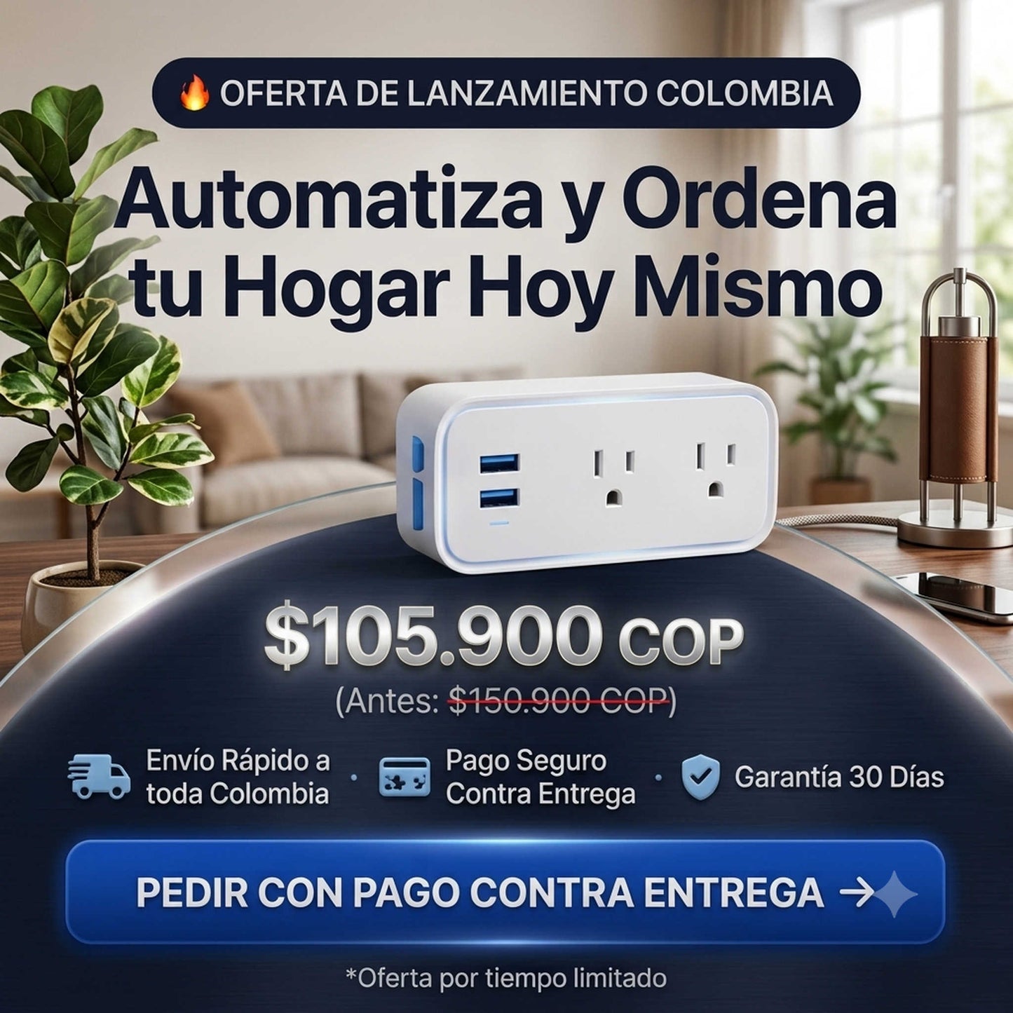 Oferta de lanzamiento del enchufe inteligente doble 4 en 1
