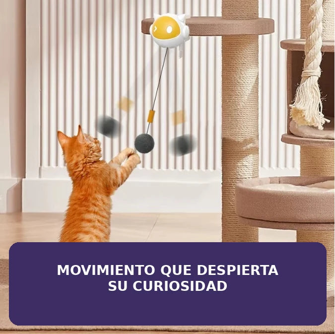 Juguete colgante que despierta la curiosidad del gato