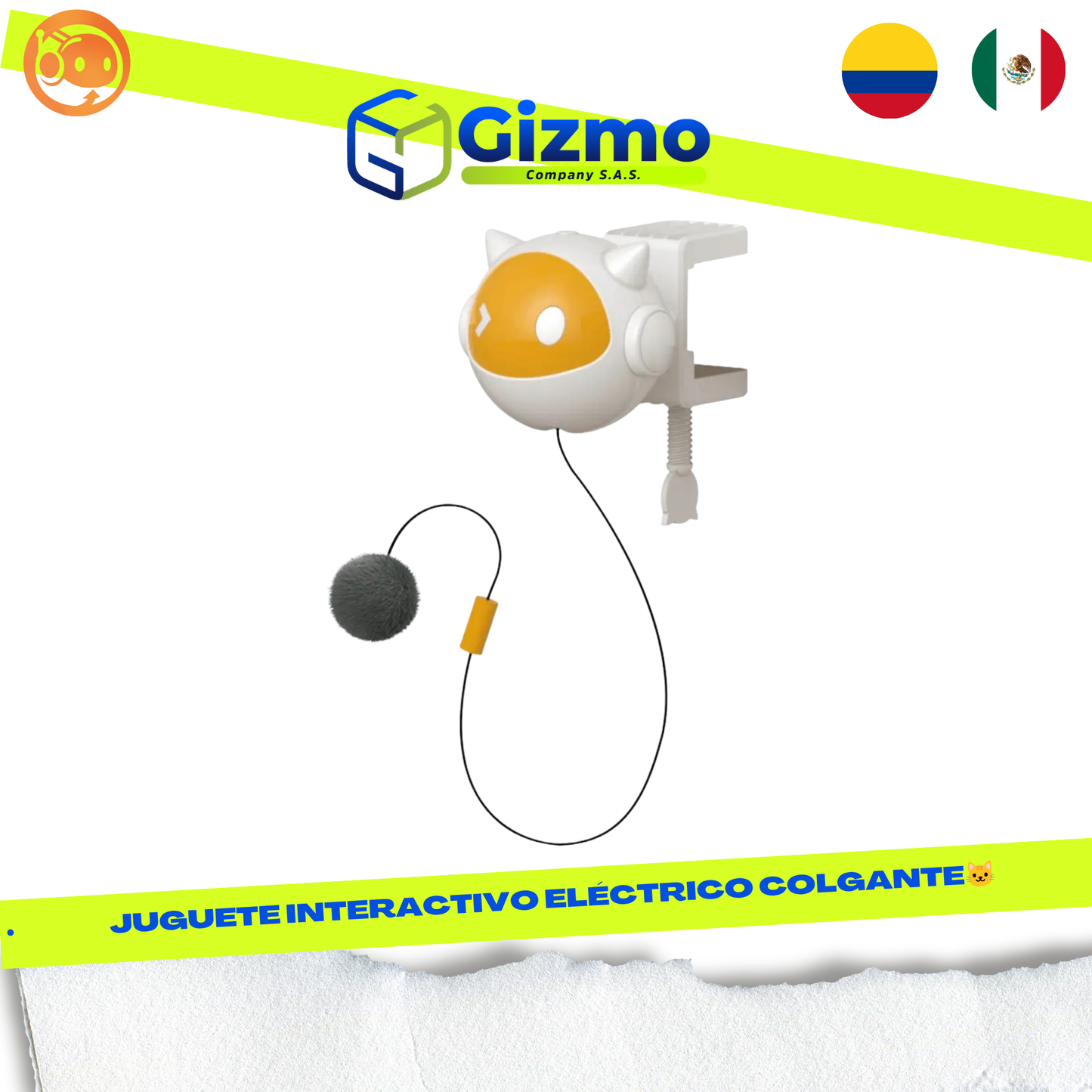 Juguete interactivo eléctrico colgante para gatos