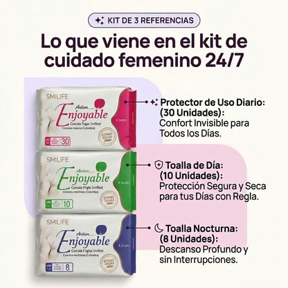 Kit de Toallas higiénicas para el Cuidado Femenino 24/7: Diario, Día y Noche.