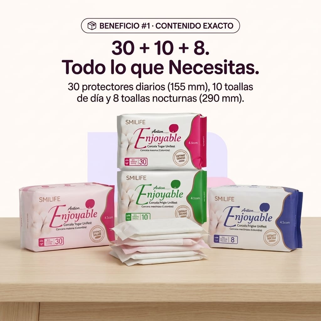 Kit de Toallas higiénicas para el Cuidado Femenino 24/7: Diario, Día y Noche.