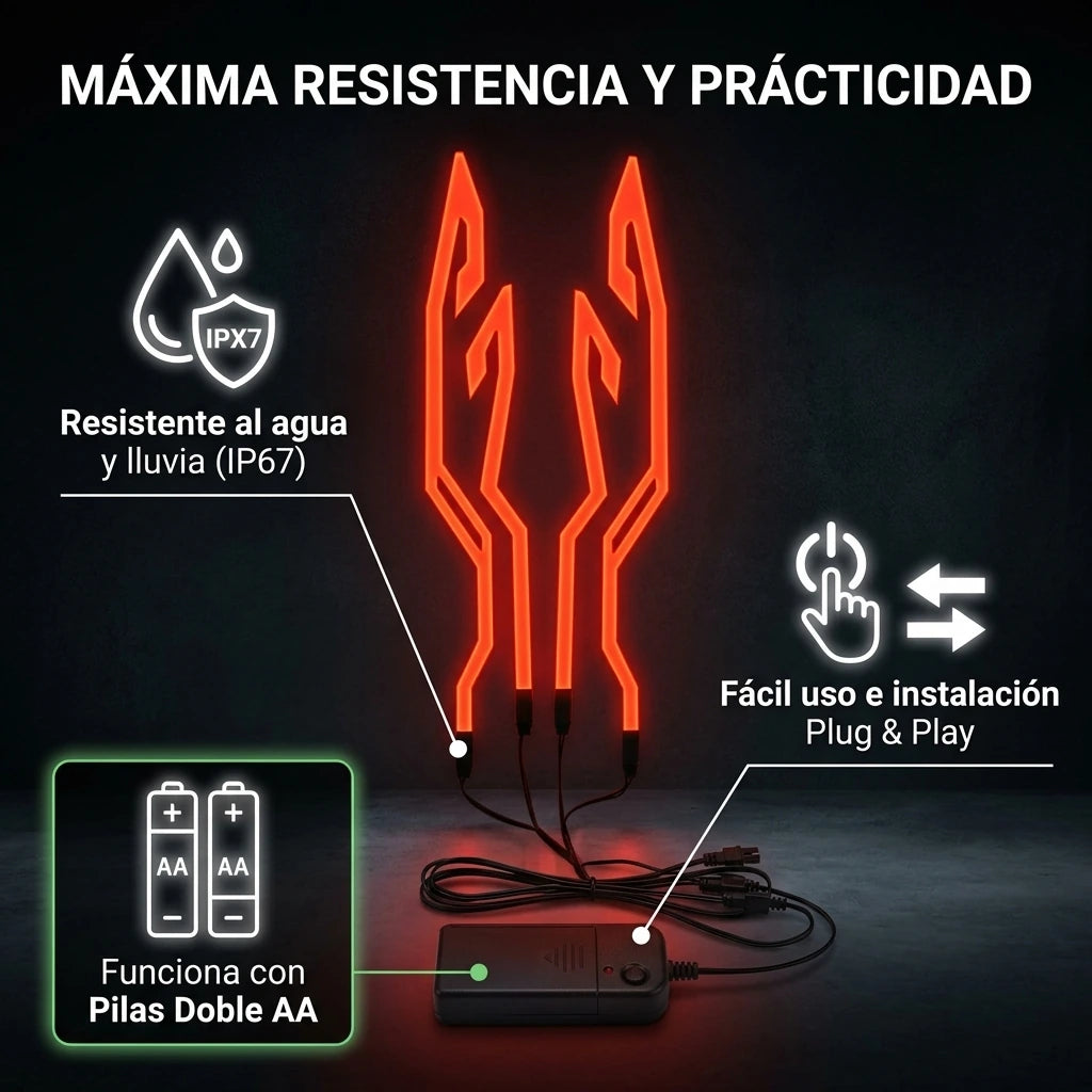 Kit de luz LED para casco con controlador y alimentación AA