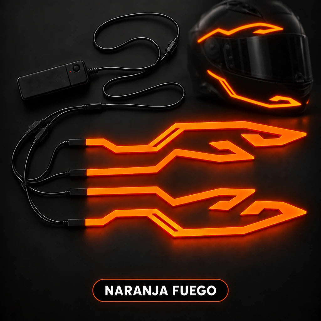 DE DÍA, TU CASCO. DE NOCHE, TU PERSONAJE. LUZ LED NEÓN PARA CASCO